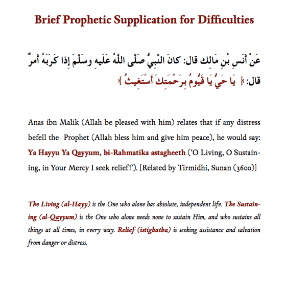 Dua Prophetic Supplication for Distress bi Rahmatika astagheeth